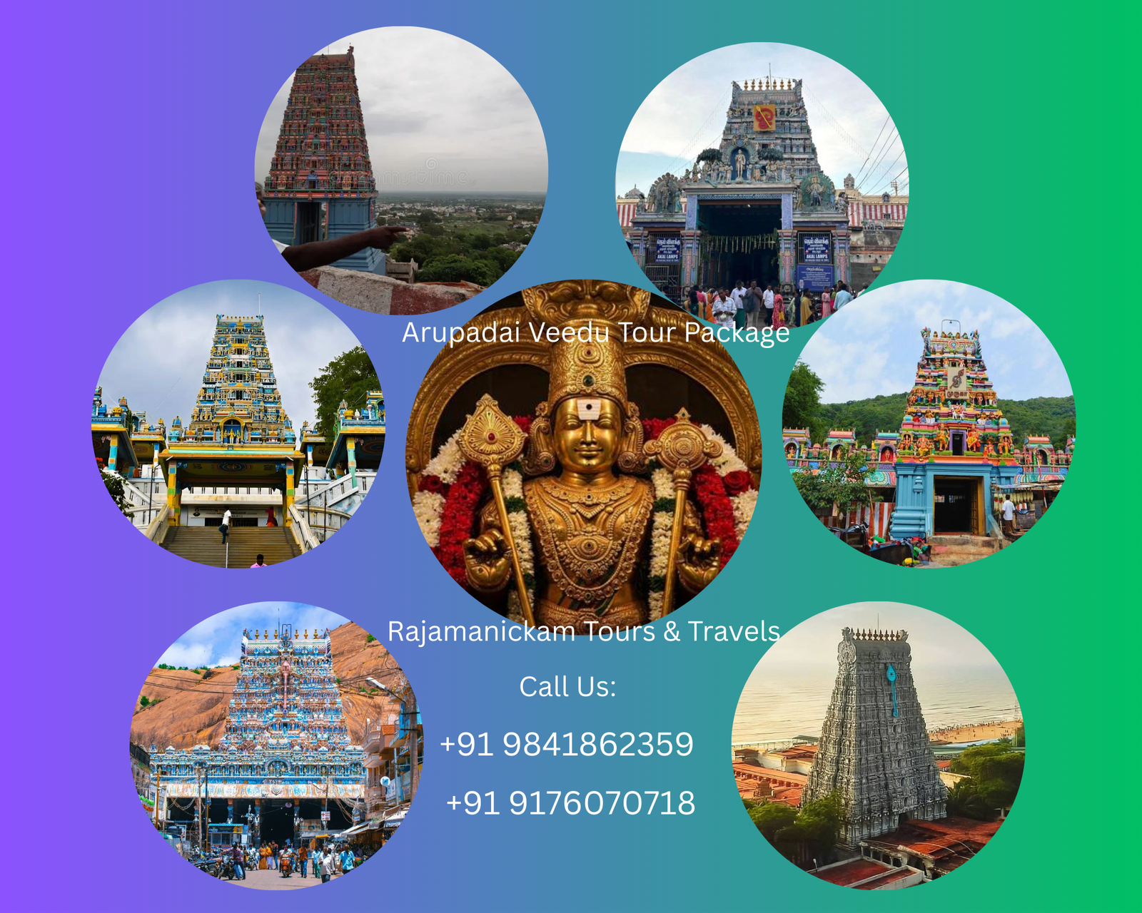 Arupadai Murugan Temples in Tamilnadu