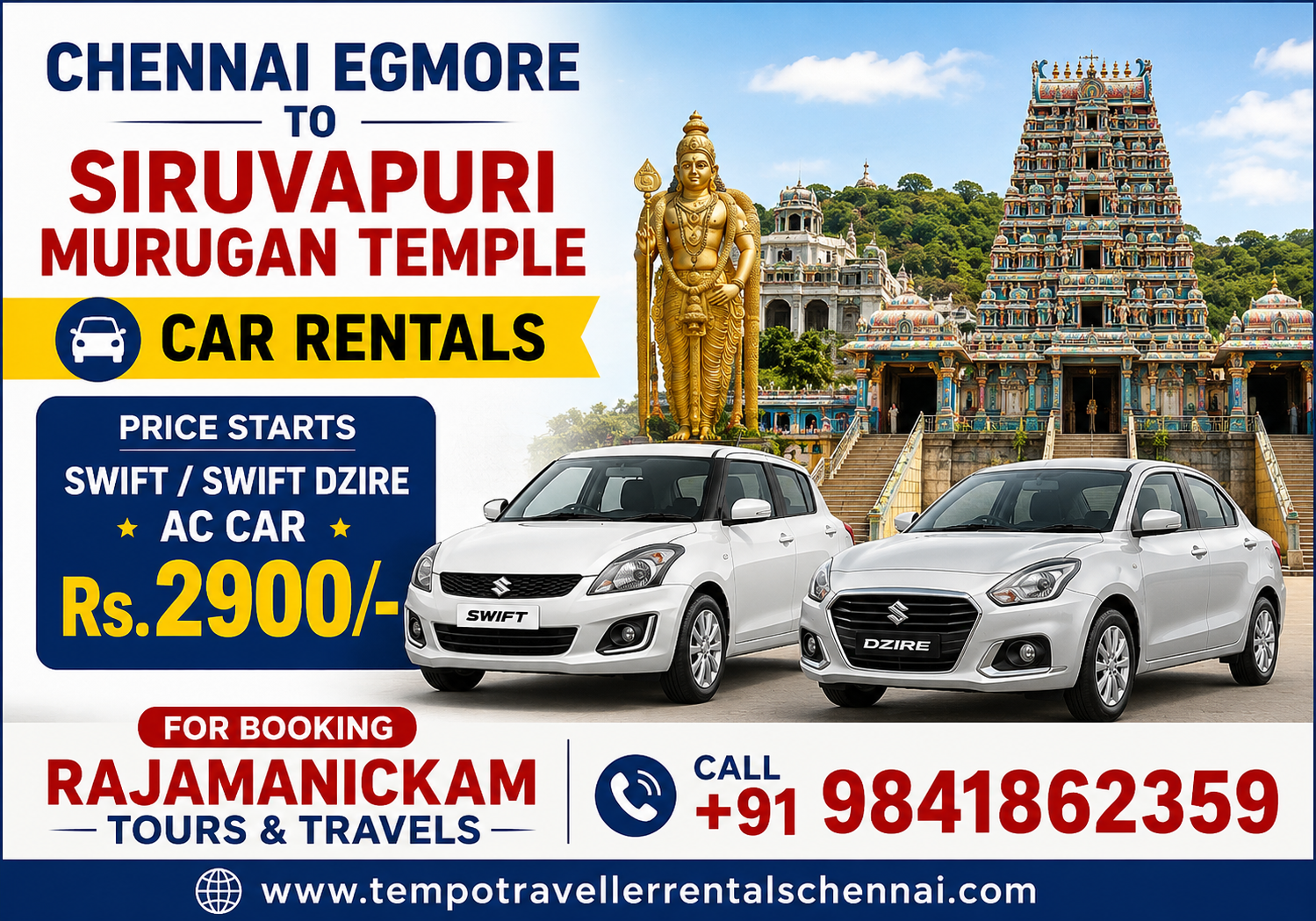 Chennai Egmore to Siruvapuri Murugan Temple