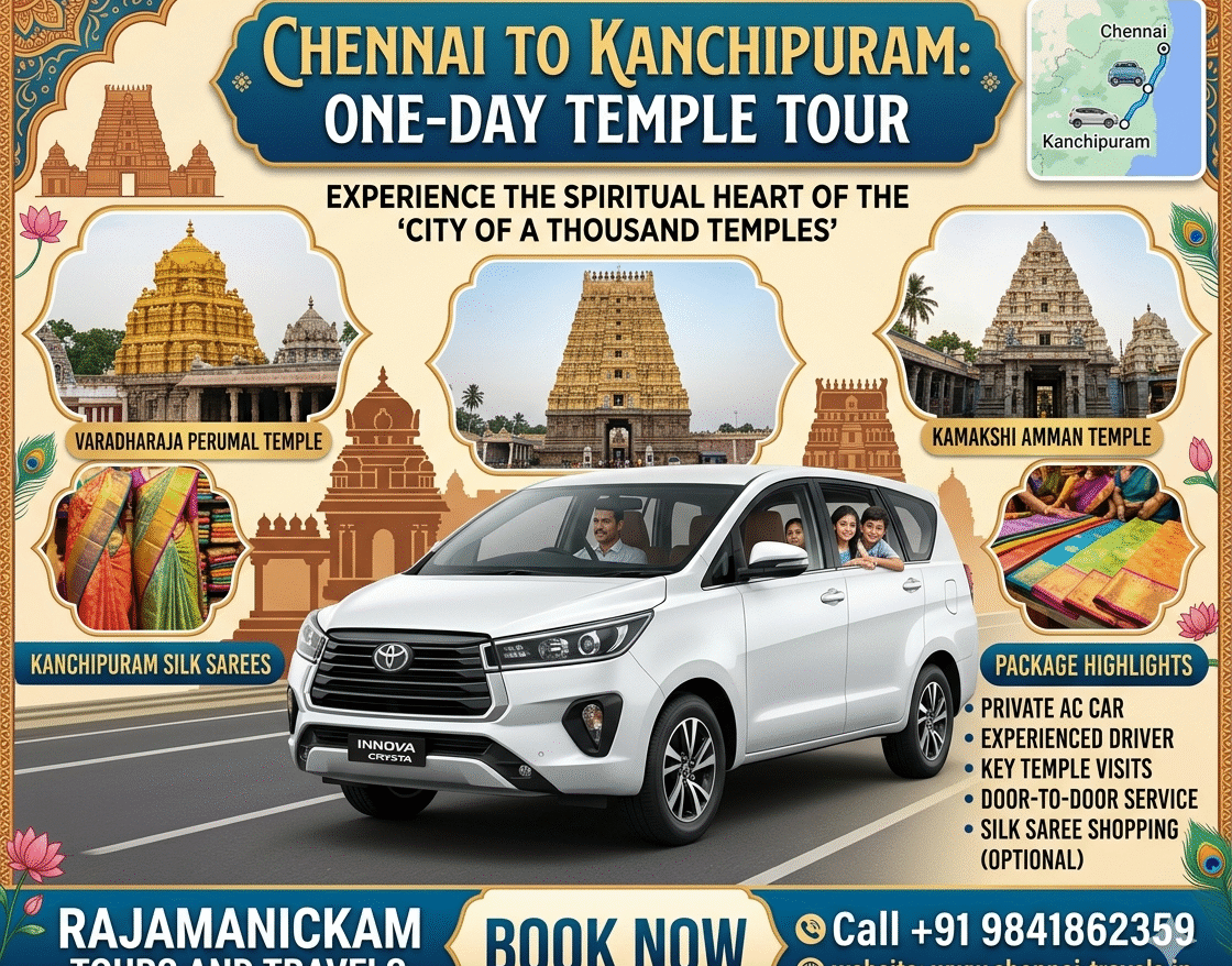 Chennai to Kanchipuram One day temple tour Car Package
