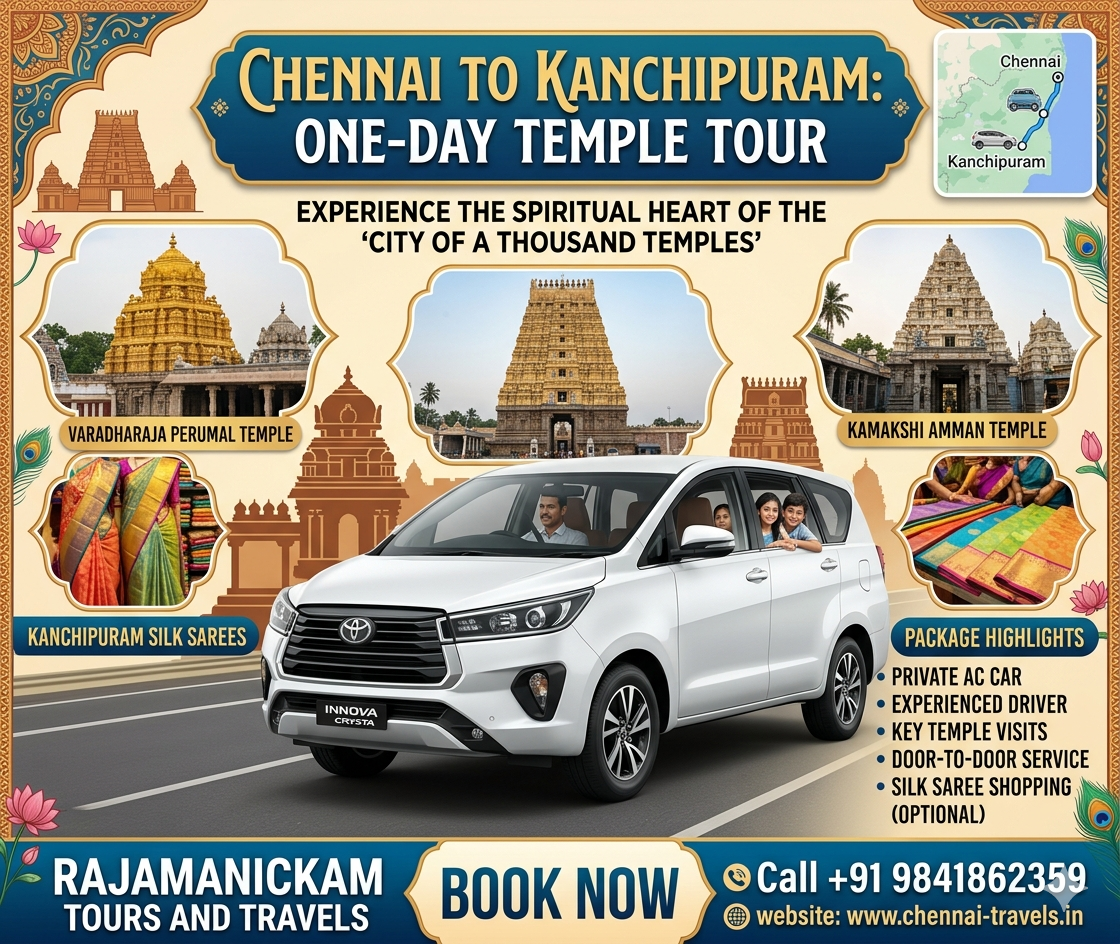 Chennai to Kanchipuram One day temple tour Car Package