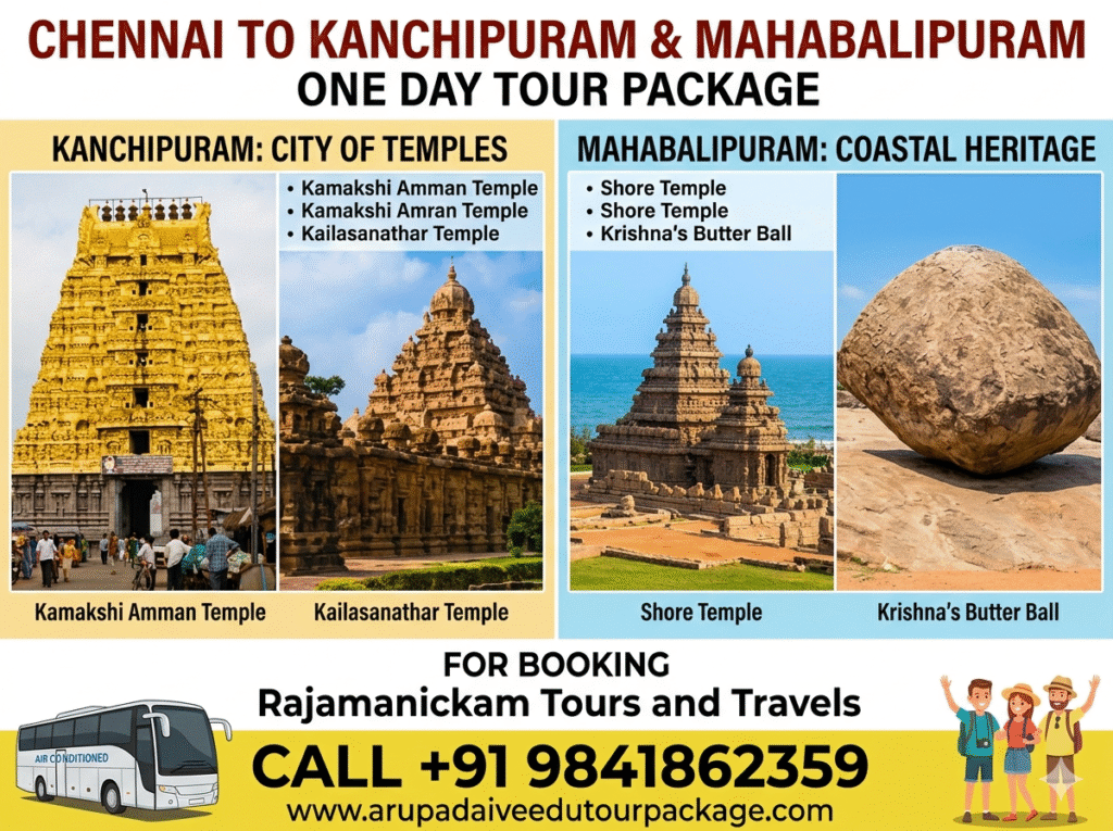 kanchipuram mahabalipuram one day trip Chennai
