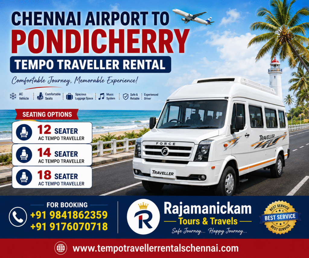 Chennai Airport to Pondicherry Tempo Traveller
