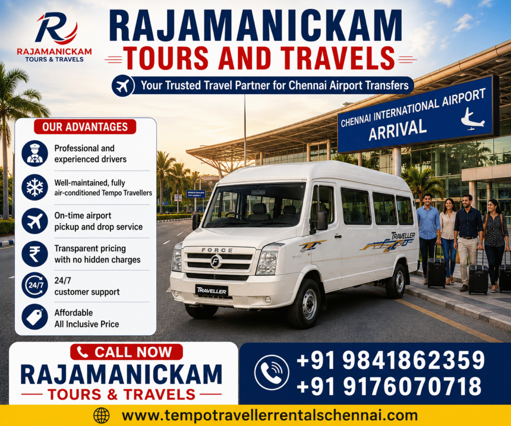 Chennai Airport to Pondicherry Tempo Traveller Van Rental