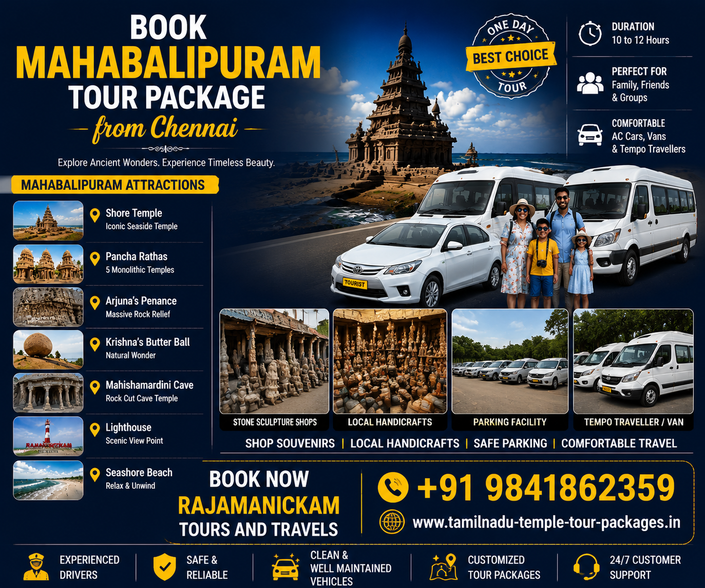 Chennai-to-Mahabalipuram One Day Tour Package by Car Price