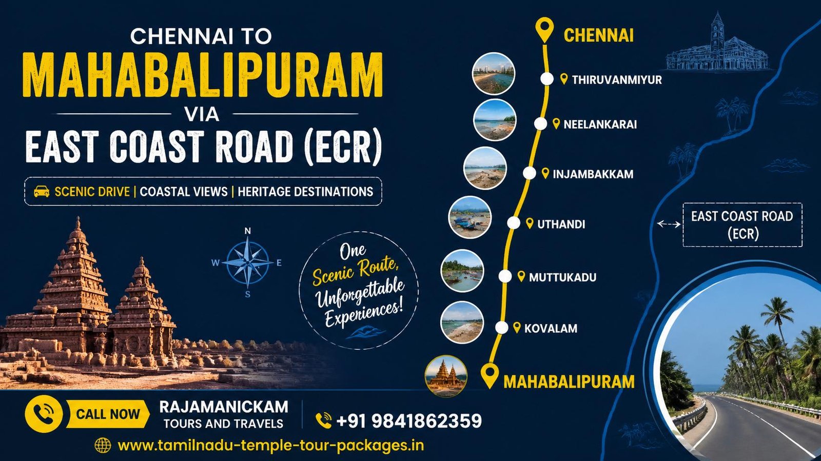 Chennai to Mahabalipuram Route Map