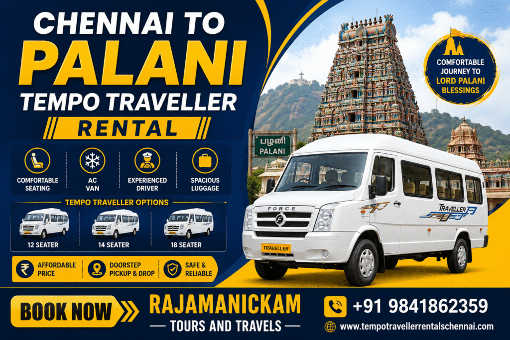 Chennai to Palani Tempo Traveller Rental