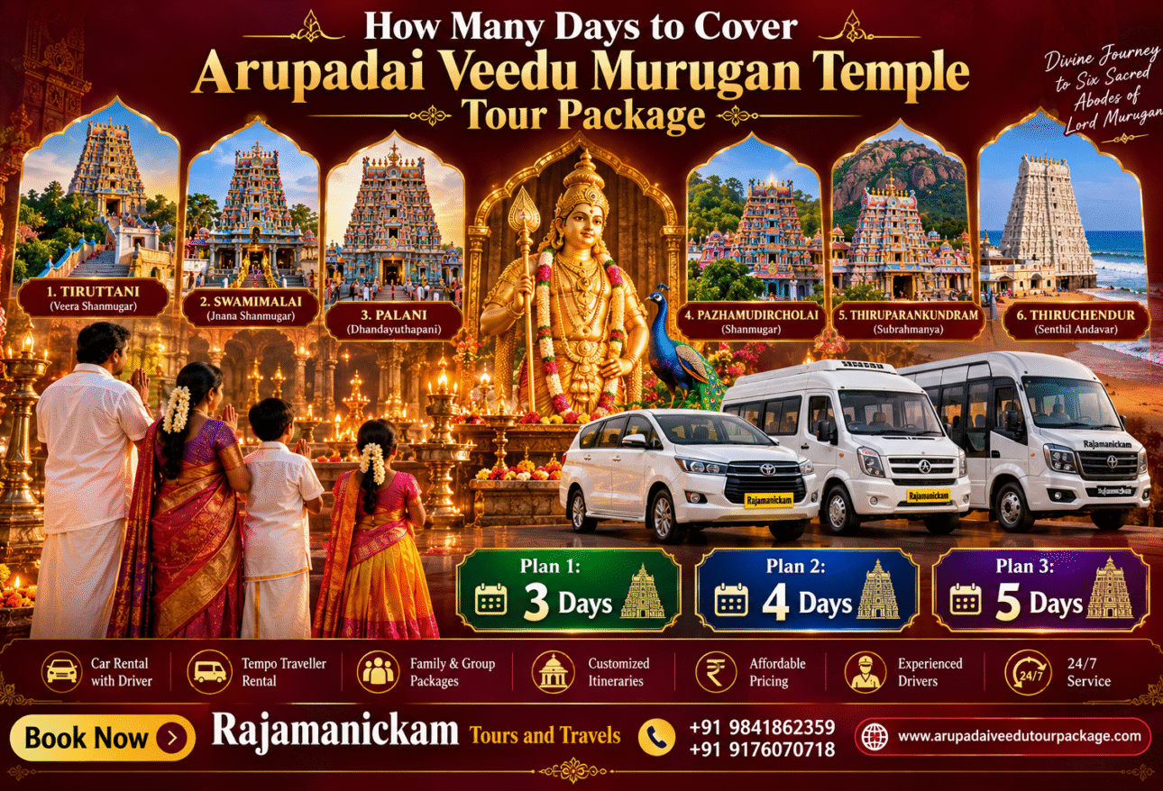 How Many Days to Cover Arupadai veedu Temple Tour Package